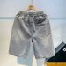 Vintage Washed Denim Shorts For Men, Comfortable Relaxed Fit 5-Pocket Casual Knee-Length Shorts With Adjustable Belt Loops_mkmklike.com