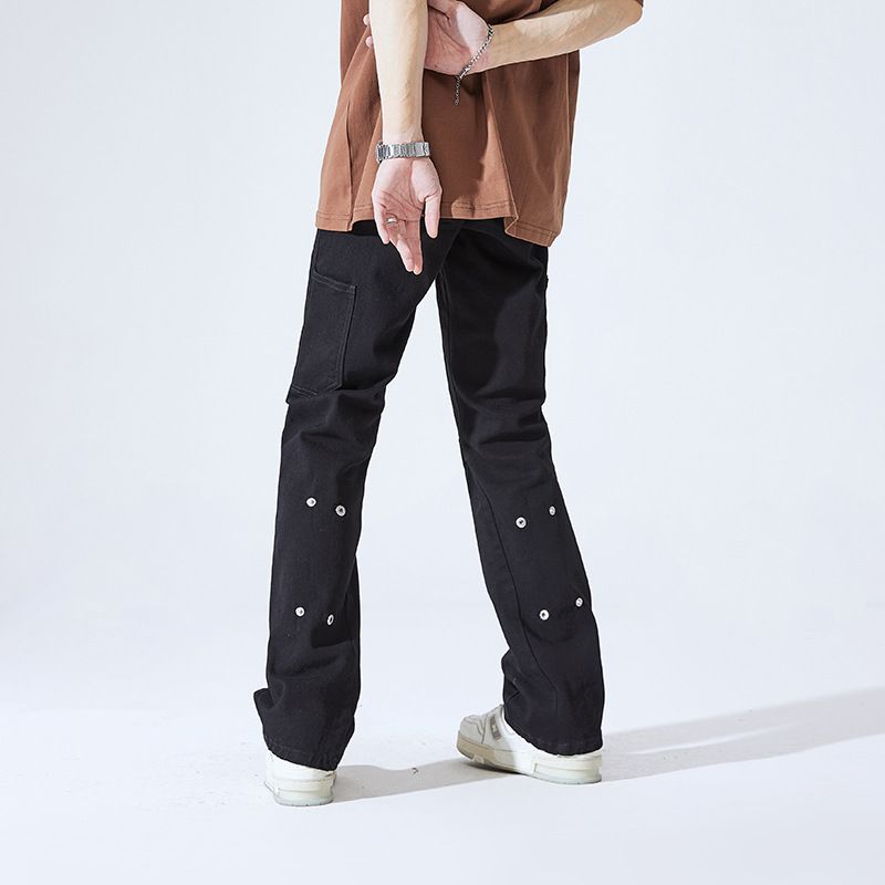 Suitable For All Seasons LKTM Men's Fashion#High Street Vibe Style Niche Stretch Jeans For Men Ins Trend Loose Slimming Straight Pants_mkmklike.com