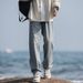 Men's Loose Straight-Leg Jeans – Spring/Summer Vintage Washed Denim, Streetwear Style, Wide-Leg Trousers (Casual, Comfort Fit, Trendy)_mkmklike.com