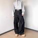 Black – Vintage American Loose-Fit Denim Pants With 3d Pleats & Blade Cut For Men & Women Blade Cut Hem_mkmklike.com