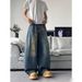 Men's High Waist Hip Hop Casual Jeans Loose Fit Denim Embroidery Street Fashion Direct Sales_mkmklike.com