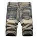 Trendy Multi-hole Nostalgic Color Loose Full Sweep Craftsmanship Hand-sewn Folded Denim Pants Men_mkmklike.com