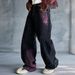 Men's Loose Straight-Leg Jeans With Aurora Purple Wash & Hand-Brushed Details Hand-Brushed Distressing_mkmklike.com
