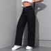 Women's Clothing Women's High Waist Wide Leg Distressed Denim Jeans – Classic Black, Light Blue, Dark Blue – Loose Fit Straight Leg Long Pants_mkmklike.com