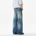 XXBRO Men's Distressed High-Street Jeans – Vintage Washed Straight-Leg Denim Pants With Artisan Rips & Fraying (S-2XL, 95% Cotton, Summer Blue)_mkmklike.com