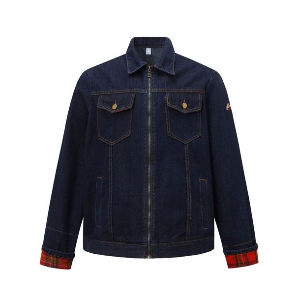 Jia Yi Ku Men's 2025 Spring New Style American Washed Blue Cowboy Jacket Exterior Work Set For Men_mkmklike.com