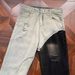 Men's Clothing Hot Girl Patchwork High-Waisted Distressed Denim Jeans – Retro Y2K Flared Pants With Patchwork Details For Streetwear Vibes_mkmklike.com