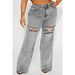 High Waisted Distressed Washed Wide Leg Jeans For Women Style BAGGY Straight Leg Denim_mkmklike.com