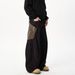 American Retro Plaid Splicing Scimitar Jeans Men's And Women's Spring And Autumn New Personalized Street Wide-leg Versatile Long Pants_mkmklike.com