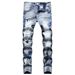 Men's Slim Fit Hip-Hop Jeans – Heavy Embroidery & Stretch Denim (Streetwear, Straight Leg, Mid-Rise)_mkmklike.com