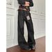 Men's Clothing Redline Men's Raw Denim Jeans Cleanfit Black Flared Pants Loose Fit Wide Leg Straight Cut For Formal & Casual_mkmklike.com