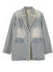 Loom Blue Frayed Edge Denim Blazer For Men And Women, Autumn Loose Casual Versatile Washed Design Niche Suit_mkmklike.com