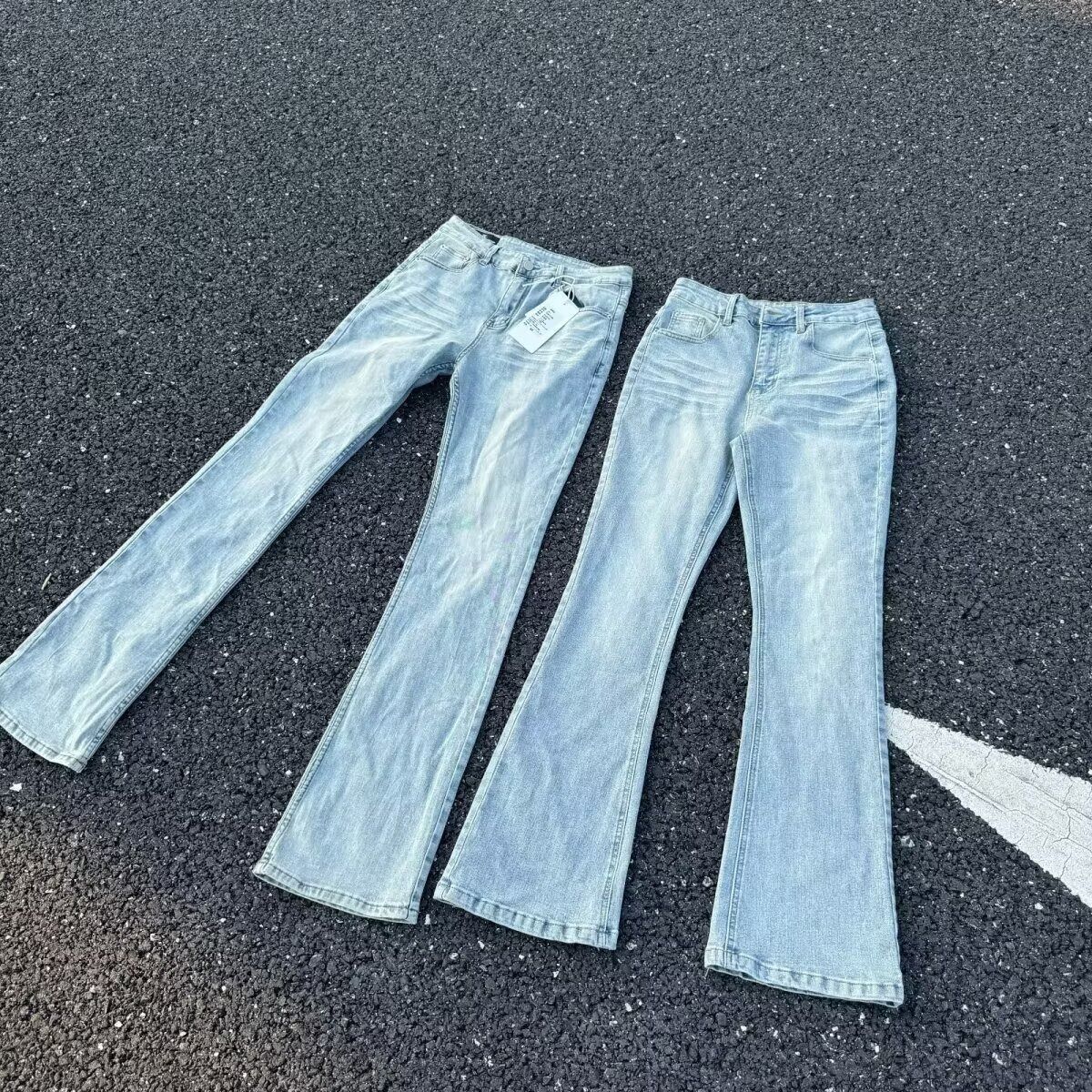 Men's Vintage Washed Denim Pants – Oversized Skateboard Fit With Workwear Styling (Relaxed Straight Leg, Distressed Finish, S-3XL)_mkmklike.com
