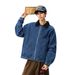 High-end Washed Corduroy Patchwork Turn-down Collar Denim Men's Autumn Loose Casual Blue Jacket Top_mkmklike.com