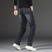 Four Seasons Versatile Jeans Men's Loose Casual Elastic Straight Pants Men's Fattened Plus Size Business Jeans Men's_mkmklike.com