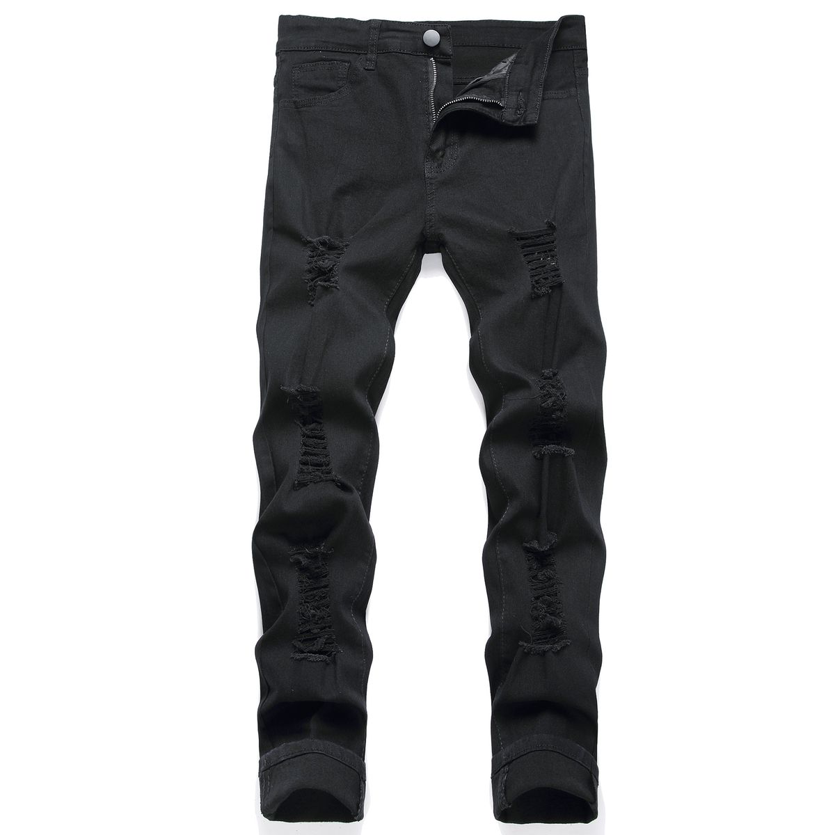 Men's Stretch Skinny Jeans Comfortable Slim Fit Denim Pants For Casual Wear Light Blue Wash_mkmklike.com