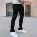 Men's Clothing Slim Fit Stretch Jeans With Ankle Zippers - Trendy Streetwear Denim Pants, Comfortable Cotton Blend, Black (S/M/L/XL/XXL)_mkmklike.com