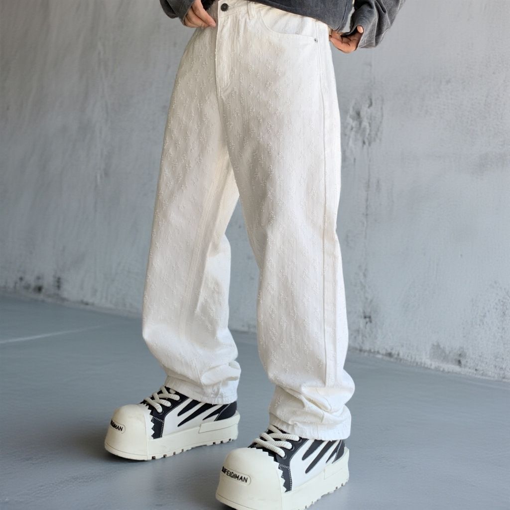 Men's Clothing American Style Trendy Men's Loose Fitting Straight Leg Jeans In Multiple Colors With A Washed Finish._mkmklike.com