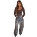 Retro Flocked Color Block Jacquard Denim Jeans Women's Casual Cotton Solid Pattern Spring/Autumn Summer Clothing_mkmklike.com