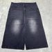 Men’s Classic Denim Shorts – Straight Fit, 100% Cotton (XL-3XL, Non-Stretch, Vintage Washed Black For Summer)_mkmklike.com