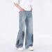 Men's Clothing Jeans Men's Summer Tall And Thin Teenager Pants Straight Loose Wide Leg Flared Pants_mkmklike.com