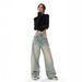 Retro Yellow Mud Straight Leg Jeans High Waist Loose Design Floor Length Wide Leg Pants for Women Summer 2026 New American Style_mkmklike.com