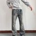 Men's Loose Straight Leg Trendy All Match Trousers Trendy Brand Paint Splash Ink Large Size Straight Jeans_mkmklike.com