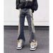 Nordmann European And American Style Retro Irregular Patchwork Jeans For Men, Ins Trendy Brand, Slim Fit High Street Flared Long_mkmklike.com