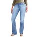 Women's Stretchy Flared Jeans With Distressed Details - Mid Rise Bootcut Denim Pants For Casual & Office Wear (Navy, Blue, Sky Blue) - S-xxl_mkmklike.com