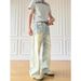 Men's Retro Washed Distressed Straight Leg Jeans High Street Loose Fit Wide Leg Pants Mid Waist Cotton Long Non-Stretch_mkmklike.com
