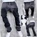 Men's Clothing Men's Denim High Street Vibe Pants, Men's Niche Design, Slim Fit Black Jeans, Spring And Autumn Straight Leg Work Pants_mkmklike.com