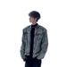 Large Size American For Spring And Autumn Brands, Men's Fashion Shoulder Pads, Stand Up Collar Denim Jacket_mkmklike.com