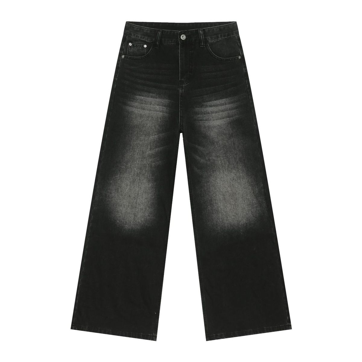 Men's Washed Loose Versatile Casual Straight Wide Leg Trousers_mkmklike.com