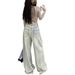 American-style Design Loose Wide-leg Jeans For Women, New Autumn Collection, High-waisted, Slimming, Versatile, Drapey,_mkmklike.com