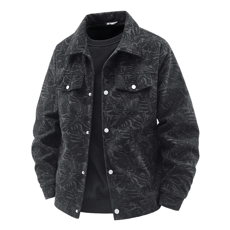 Woodpecker Denim Jacket Men's 2025 Spring And Autumn Men's High-end Printed Coat Lapel Corduroy Jacket_mkmklike.com