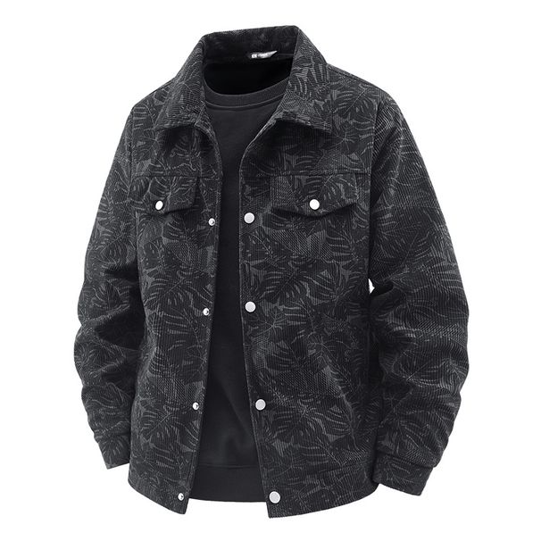 Woodpecker Denim Jacket Men's 2025 Spring And Autumn Men's High-end Printed Coat Lapel Corduroy Jacket_mkmklike.com