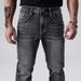 Men's Stretch Jeans - Slim Fit, Comfortable & Stylish For Cycling & Streetwear (S-2XL, Black-Grey)_mkmklike.com