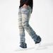 Men's Clothing New Men's Denim Straight Pants Fashion Ins Popular Stretch Patch Denim Straight Pants_mkmklike.com