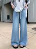 K New Jeans, Children's Casual Micro Flared Pants, Loose And Versatile, Casual Floor Length_mkmklike.com