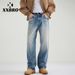 Men's Clothing Men's Versatile Whiskered Casual Jeans Stone Wash Straight Leg Blue Vibe Clothing For Autumn For Formal & Casual_mkmklike.com