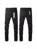 Men's Dark Streetwear Graffiti Skinny Jeans - Black Slim Fit Denim Pants With Pocket Print - Retro Hip Hop Casual Trousers For Men_mkmklike.com