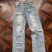 Men's Clothing Vibe Style Pants High Street Vintage Distressed Blue Jeans – High Street Baggy Fit Retro Washed Denim Pants With Ripped Details_mkmklike.com