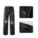 Men's Rhinestone Jeans Straight Loose Fit Casual Denim Pants With Flashy Studs For Daily Wear Relaxed Straight Fit_mkmklike.com