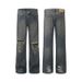 Men's Clothing Retro Distressed Ripped Jeans Casual Washed Loose Straight Pants_mkmklike.com