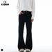 Men's Clothing Men's Slim Fit Black Jeans Flared High Street Style Casual Unisex Pants American Style Versatile For Formal & Casual_mkmklike.com