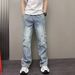 Men's Relaxed Fit Washed Denim Pants – Streetwear, Comfortable & Stylish (S-3XL, Blue & Black)_mkmklike.com