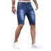 Men's Mid-Length Straight Fit Denim Shorts Washed Blue Cotton Casual Summer Shorts for Teens_mkmklike.com