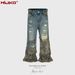 Men's Clothing Distressed Hole Design Men's And Women's Jeans Flared Wide Leg Pants_mkmklike.com