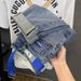 Men's Slim Fit Stretch Jeans Distressed Nine-Tenths Denim Pants Breathable Cotton Mid-Rise Button Fly Light Wash Blue Casual Streetwear_mkmklike.com