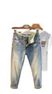 2024 New Jeans Men's Retro Old Embroidered Small Straight Pants Spring American Trendy Brand Casual Trousers_mkmklike.com